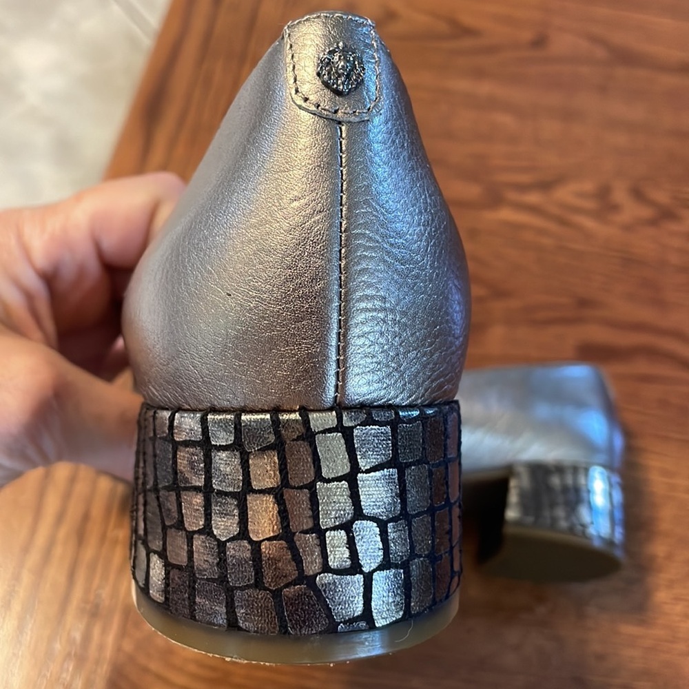 Anne Klein FLEX metallic AKKIMBRE low heel pump genuine leather snake heel 8.5M - Picture 12 of 15